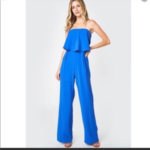 Sugar Lips Blue Elvie Strapless Jumpsuit Size XS